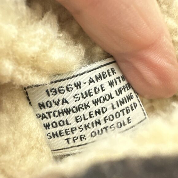 Bearpaw Amber Bootie Taupe Pull On Ankle Suede Patchwork Wool Sheepskin New W 8 - Picture 8 of 16